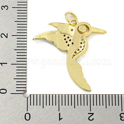 Латунные микропаве прозрачные подвески с фианитом KK-R159-14D-G-1