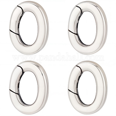 4 шт. 925 кольца Spring Gate из стерлингового серебра из Таиланда STER-SC0001-34-1