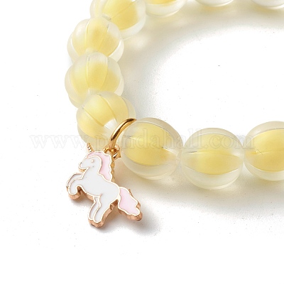 Бусина в бусине прозрачный акриловый браслет из тыквы стрейч для малыша BJEW-JB06593-1