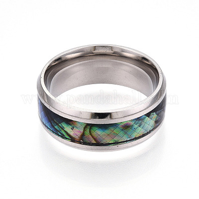 201 широкополосное кольцо из нержавеющей стали RJEW-T005-7-07-1