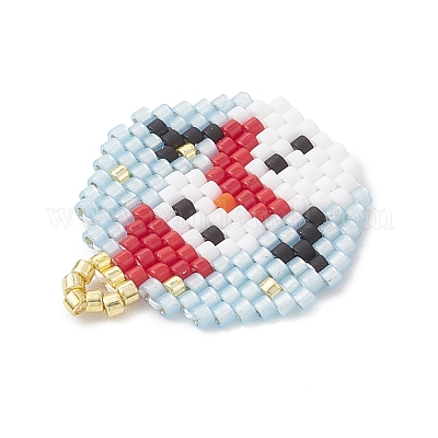 Подвески-снеговики из бисера&nbsp;PALLOY-MZ01095-1