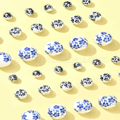 30шт 3 стиля фарфоровые бусины ручной работы с принтом PORC-FS0001-05-1