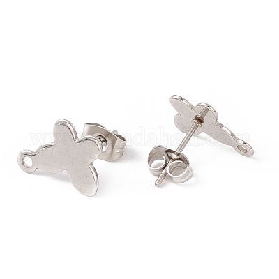 Фурнитура для сережек-гвоздиков из нержавеющей стали 201 EJEW-A071-17P-1