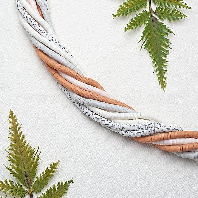 10 нить 5 цвета плоские круглые бусины ручной работы из полимерной глины CLAY-SZ0002-01-1