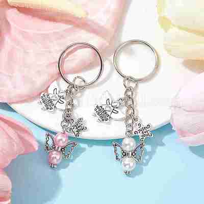 Брелок с подвеской в виде ангела из акрила и сплава KEYC-JKC00656-1