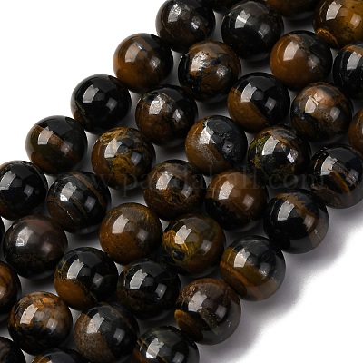 Нити железных бусин натурального синего тигрового цвета G-G286-A02-10mm-1