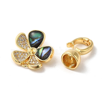 Реечное покрытие латунь микро паве прозрачный кубический цирконий складные застежки KK-E084-19G-1