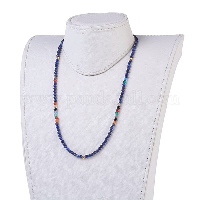 Ожерелья из натурального лазурита и агата NJEW-JN02241-1