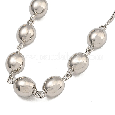 Стойки латунь покрытие круглый нагрудник ожерелья для женщин NJEW-C059-23P-1-1