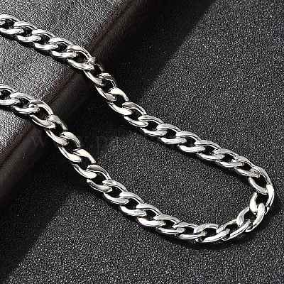 6 мм 304 нержавеющая сталь кубинские звенья цепи ожерелья для женщин мужчин NJEW-B134-01C-P-1