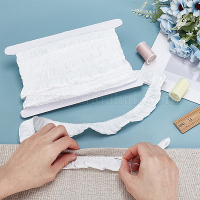 9 ярд шифоновой кружевной ленты с морщинами OCOR-HY0002-38A-02-1