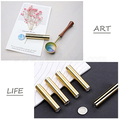 Wholesale CRASPIRE Wax Seal Stamp Waves Sealing Wax Stamps 15mm/0.59inch  Brass Column Sealing Stamp for Invitations Birthday Gift Scrapbooking 