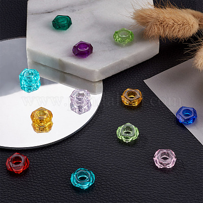 180шт 9 цвета прозрачной смолы европейские бусины RPDL-MP0001-02-1