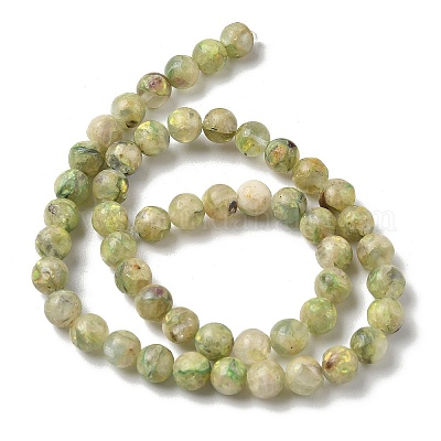 Нити из окрашенных натуральных доломитовых бусин G-D337-8mm-D02-1