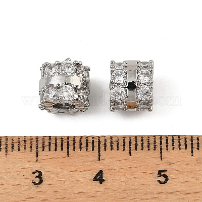 Латунные микро проложить кубического циркония бусы KK-K374-22P-1