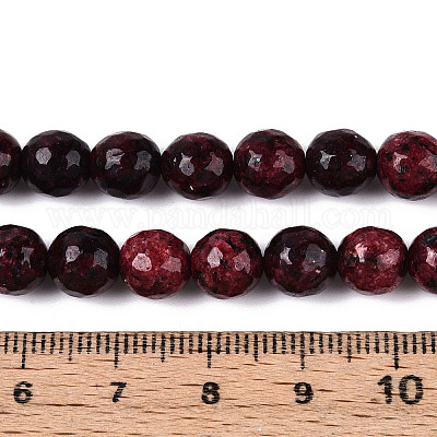 Окрашенные природные белый нефрит бисер пряди G-T139-8mm-60-03-1