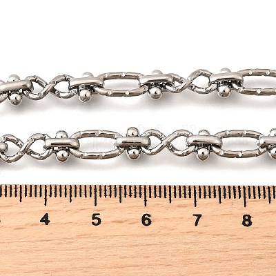 Овальные текстурированные цепочки-цепочки «бесконечность» из нержавеющей стали 304 для женщин и мужчин NJEW-K249-20A-P-1