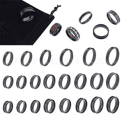 22 шт. 22 стиля оправ для колец из нержавеющей стали 201 и 304 с канавками STAS-UN0044-14-1