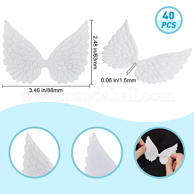 Wholesale GORGECRAFT 40Pcs 5 Colors Glitter Angel Wings Fabric Embossed  Iridescent Mini Wings Patches Sequined Applique for DIY Craft Bag Hair  Decoration Shirts Jeans Sewing Clothing Ornament Supplies 