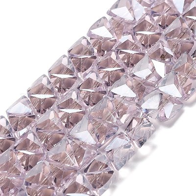 Стеклянные бусины с гальваническим покрытием  EGLA-P066-02A-PL02-1