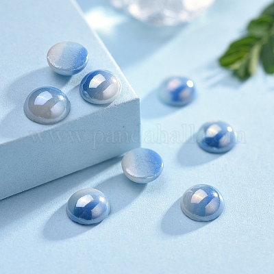 Непрозрачные стеклянные кабошоны GGLA-S038-10E-6mm-1