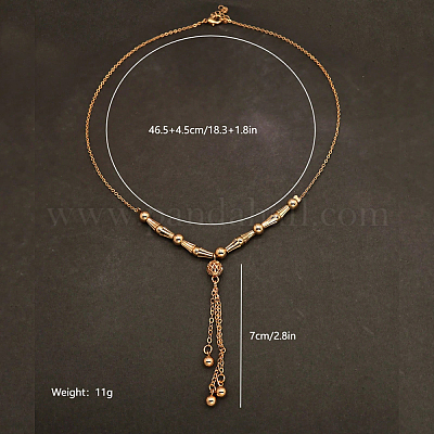 Модные женские ожерелья с подвеской в виде круглого шара из латуни с кисточками в стиле бохо для повседневной носки EG6306-1