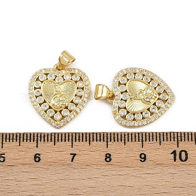 Латунные микропаве прозрачные подвески с фианитом ZIRC-I367-13G-11-1