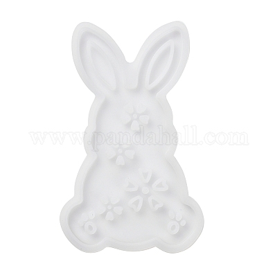 Пасхальный кролик с цветочным узором силиконовые Молды для настольных ламп своими руками SIMO-G008-02D-1