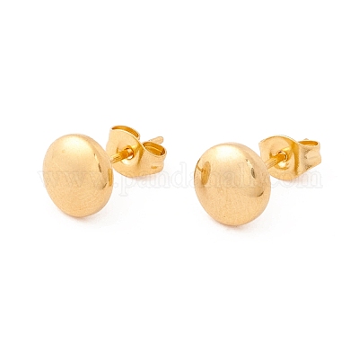 6 пара плоских круглых сережек-гвоздиков из нержавеющей стали 304 для женщин EJEW-A067-20-1