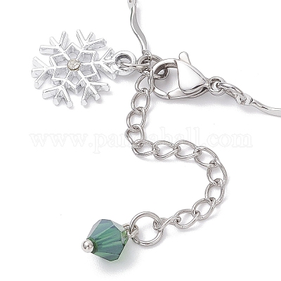 Браслеты с подвесками из нержавеющей стали и сплава 304 со стразами BJEW-JB12447-02-1