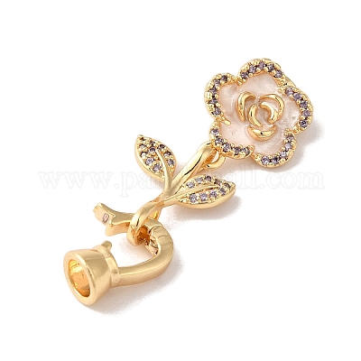 Латунные микро проложить кубического циркония раз за застежками KK-B098-05G-03-1