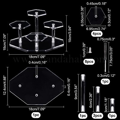 4-ярусные прозрачные акриловые держатели для моделей игрушек в сборе ODIS-WH0034-05A-1