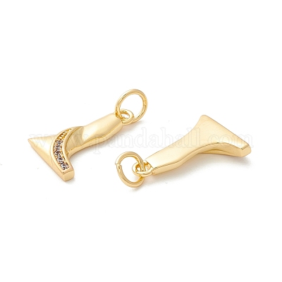 Подвески из экологически чистой латуни с микропаве из прозрачного кубического циркония KK-D072-01G-L-NR-1