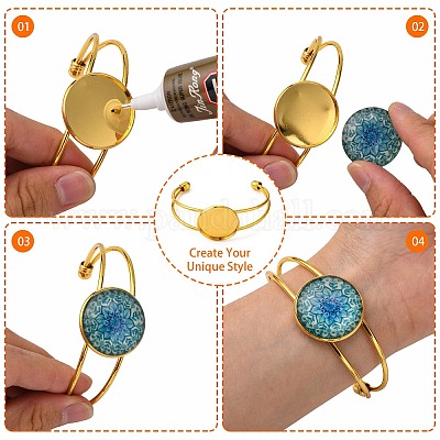 Латунь манжеты браслет материалы KK-J184-49G-1