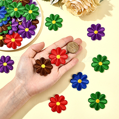 50 шт. 5 цвета компьютеризированная вышивка ткань утюгом / пришить патчи PATC-CY0001-17B-1