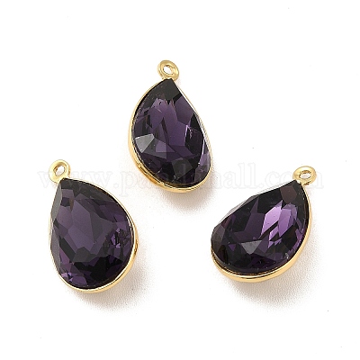 Стеклянные подвески из латуни с покрытием стойки KK-A177-22G-02-1