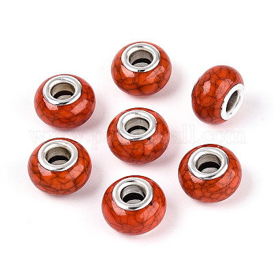 Европейские бусины из искусственной бирюзы из смолы OPDL-Q132-05-1