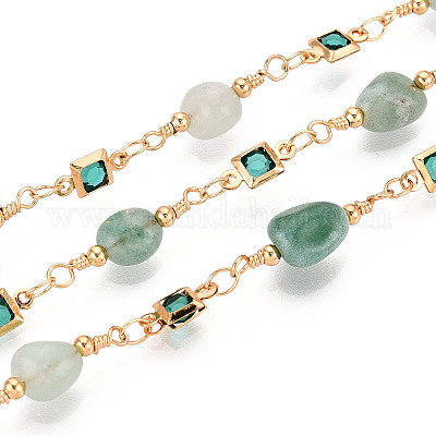 Квадратные звенья латунных стеклянных цепей ручной работы CHC-T017-02-1