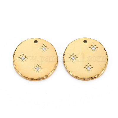 Ионное покрытие (ip) 304 нержавеющая сталь микропаве прозрачные кубические циркониевые подвески STAS-N097-101LG-NR-1