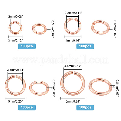 400 шт. 4 латунных соединительных кольца KK-PH0009-23-1