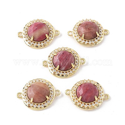 Натуральный родонит ограненные подвески-коннекторы G-H323-03G-14-1