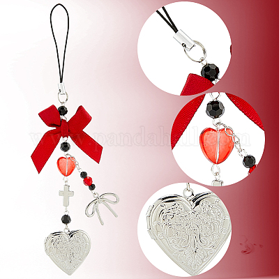 Набор для самостоятельного изготовления ремней для мобильного телефона с бантом DIY-SC0031-06-1