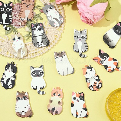 30шт 15 стиля акриловые подвески OACR-YW0002-64-1