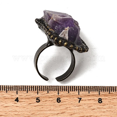 Кольца-манжеты с натуральным аметистом неправильной формы G-A278-03AB-01-1