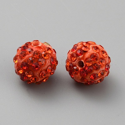 Ручной полимерной глины шариков Rhinestone CLAY-WH0011-08K-1