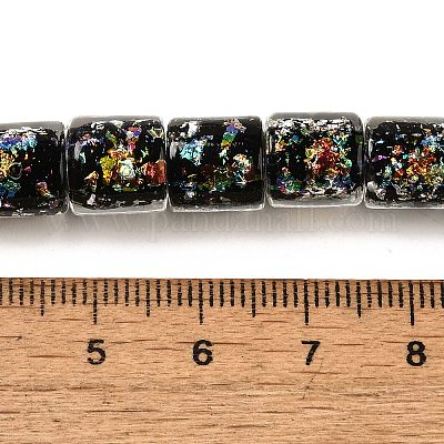 Нити стеклянных бусин из дихроичной фольги ручной работы DICH-U001-09G-1