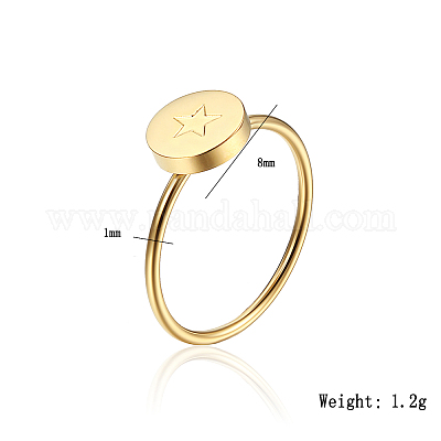 Стильный плоский круглый браслет из нержавеющей стали 304 со звездным кольцом для ежедневного ношения у женщин GH9687-3-1