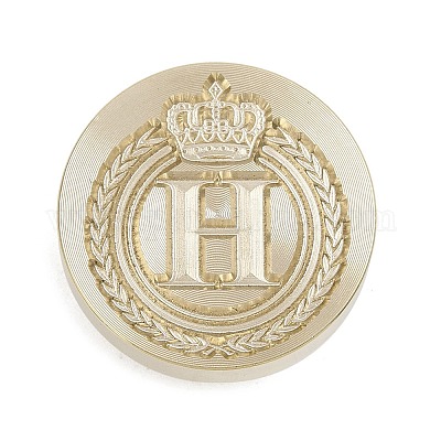 Золотистый тон корона начальная восковая печать латунные штампы головки AJEW-A065-01H-1