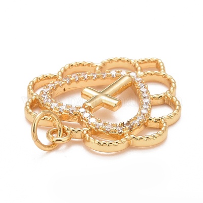 Покрытие стойки латунь микропаве прозрачные подвески из кубического циркония KK-M229-15G-1