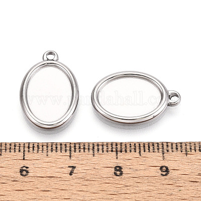 Оправы для подвесок из нержавеющей стали 304 в виде кабошонов STAS-T067-68P-1